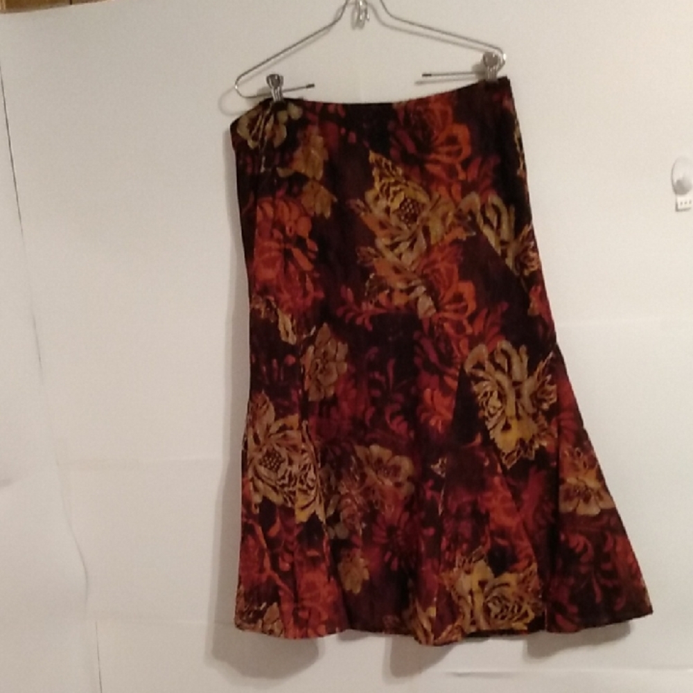 Rich Tapestry Floral Trumpet Vtg Skirt Boho Fairy Festival
